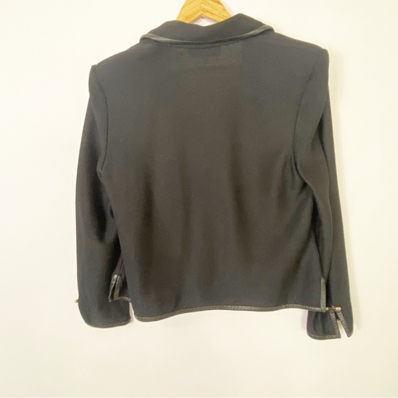 St. John Black Jacket Blazer Sophisticated Chic WorkCareer Embellished SIze 12 - Picture 3 of 10